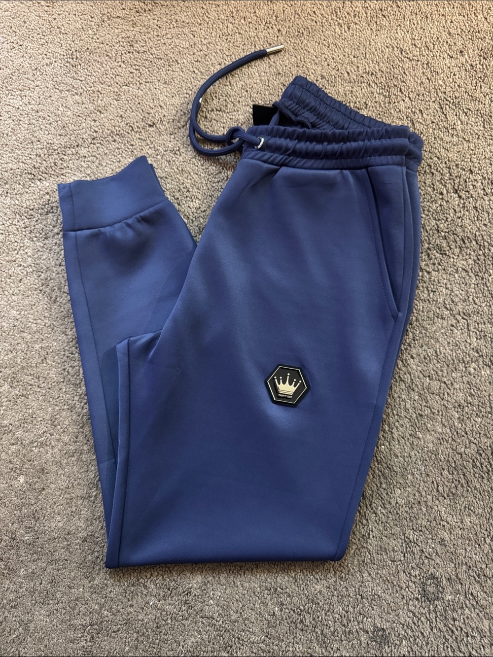 Bertigo Navy Jogger Pants with Crown Embellished -M